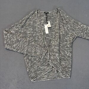 Express Women's Size XS Cardigan Open Front Gray Marled Speckled Made In USA NWT